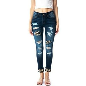Kancan Leopard Patch Jeans